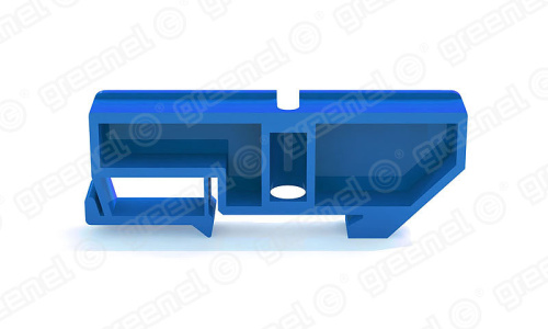 Изолятор на Дин-рейку для "О" шины синий