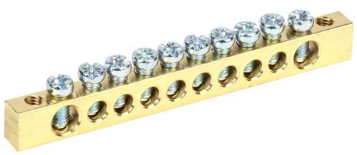 Шина PEN "земля-ноль" 6х9мм 20/2 (20групп/крепеж по краям) IEK