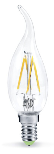 Лампа светодиодная LED-СВЕЧА НА ВЕТРУ-PREMIUM 7Вт 230В Е14 3000К 450Лм прозрачная ASD 