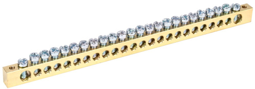 Шина PEN "земля-ноль" 8х12мм 24/2 (24групп/крепеж по краям) IEK