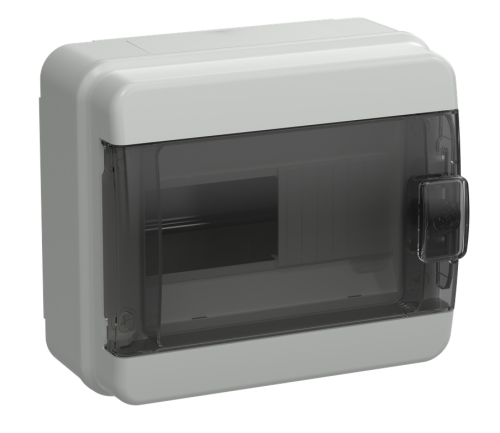 TEKFOR Корпус пластиковый КМПн-8 IP65 черная прозрачная дверь IEK