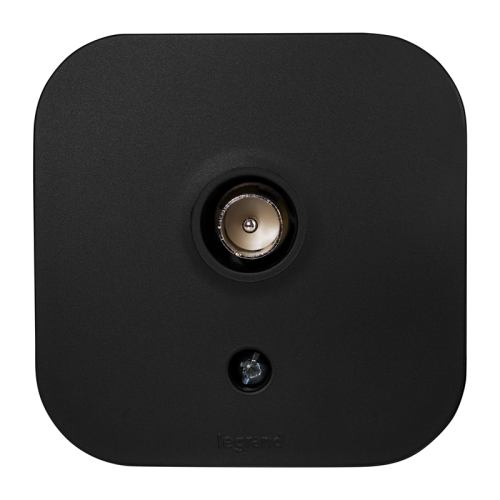 Розетка для открытой установки TV тип звезда чёрный матовый QUTEO