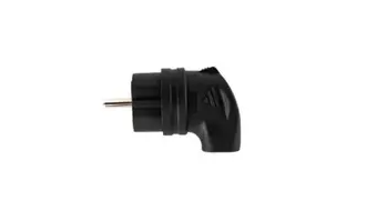 Вилка угловая каучук 2P+PE 230V 16А IP44 черная (DYNEL)