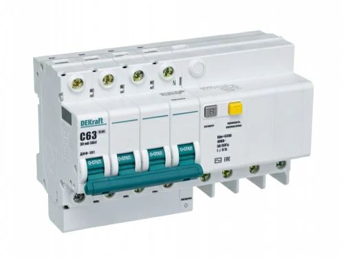 Выключатель автоматический дифференциального тока 4п C 60А 30мА тип AC 4.5кА ДИФ-101 8мод. SchE