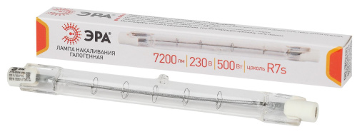 Лампа галогенная J118-500W-R7s-230V  ЭРА (галоген, J118, 500Вт, нейтр, R7s)