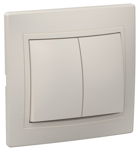Выключатель 2-клавишный 10А ВС10-2-0-ККм кремовый KVARTA GENERICA