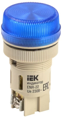 Лампа ENR-22 сигнальная d22мм синий неон/240В цилиндр ИЭК
