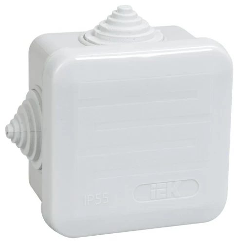 Коробка КМ41236 распаячная для о/п 70х70х40 мм IP44 (RAL7035, кабельные вводы 4 шт)