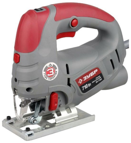 Лобзик ЗУБР, 3-х позиционный маятниковый ход, сталь-10мм/дерево-100мм, 500–3000ходов/мин, 710Вт