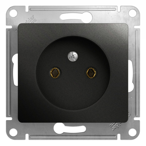 Розетка без заземления, 16А, механизм, Антрацит  GLOSSA