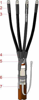 Муфта концевая 4КВНТпН-1-150-240 внутренней-наружной установки для кабеля с бумажной изоляцией 1 кВ 