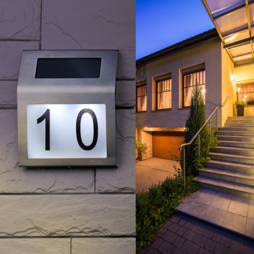 Номер дома с подсветкой, на солнечной батарее, 2LED (48/576) ERAFS048-09 ЭРА