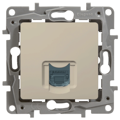 Розетка компьютерная RJ45 категория 6 UTP слоновая кость ETIKA