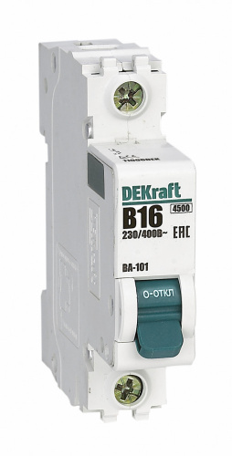 DEKraft ВА-101 Автоматический выключатель 1Р 16А (В) 4,5кА
