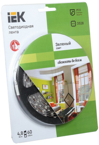 Лента светодиодная 5м  блистер LSR-3528G60-4.8-IP20-12V IEK-eco