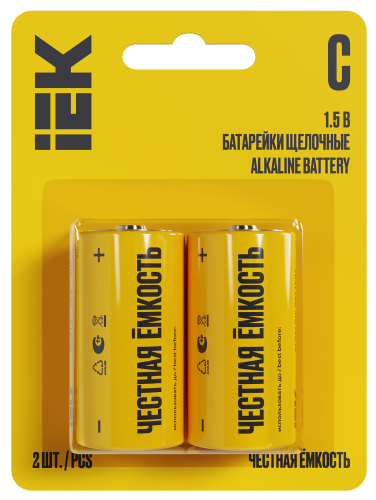 Батарейка щелочная Alkaline LR14/C (2шт/блистер) IEK