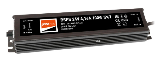 Блок питания (драйвер) BSPS 24V  4,160A=100W IP67 5 л.гар. Jazzway