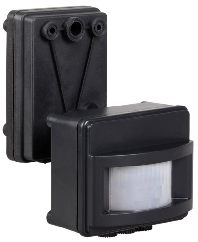 Датчик движения ДД 017 черный, макс. нагрузка 1100Вт, угол обзора 120град., дальность 12м, IP44, ИЭК