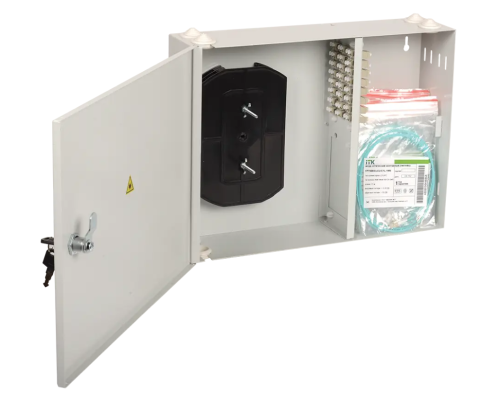 Оптический настенный распределительный кросс укомплектованный: SC (Simplex) 24шт, (OS2) ITK