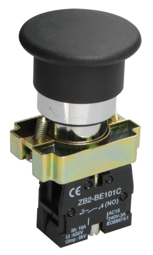 Кнопка управления LAY5-BC21 "Грибок" черн.1з ИЭК