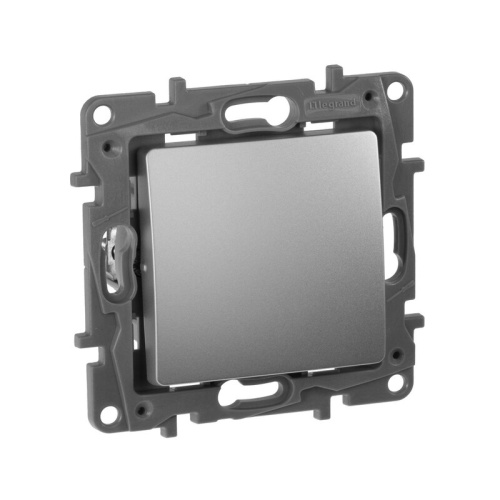 Переключатель 1-клавишный перекрестный 10АХ схема 7 алюминий ETIKA